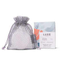 Load image into Gallery viewer, Luxe Sea Salt + Grapefruit Shower Steamer Fizzy Bomb