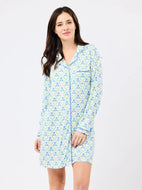 Women's Charlotte Nightshirt - Sweet Briar Lattice Blue
