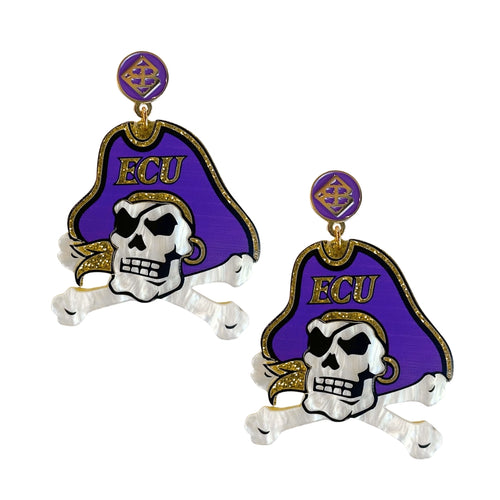 ECU Pirates Logo Earrings