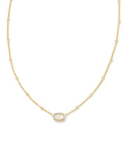 Load image into Gallery viewer, Kendra Scott Mini Elisa Gold Satellite Short Pendant Necklace in Ivory Mother of Pearl