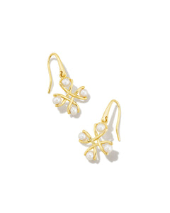 Kendra Scott Everleigh Gold Pearl Drop Earrings in White Pearl