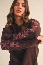 Load image into Gallery viewer, Gwen Floral Embroidered Sweater - Chocolate Berry