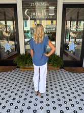 Load image into Gallery viewer, Swiss Dot Button Up - Heathered Blue