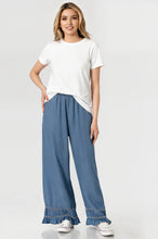 Load image into Gallery viewer, Mineral Washed Ruffle Pants - Blue