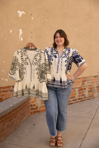 The Evangeline Top - Navy *Regular & Curvy*