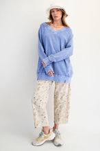 Load image into Gallery viewer, Mineral Washed Terry Oversized Pullover - Peri Blue