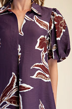 Load image into Gallery viewer, Autumn Puff Sleeve Midi Dress - Purple