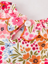 Load image into Gallery viewer, Fall Pumpkin Bow Smock Embroidered Floral Dress
