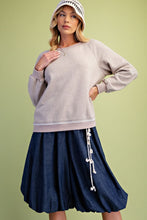 Load image into Gallery viewer, Lace Back Knit Pullover Top - Mushroom
