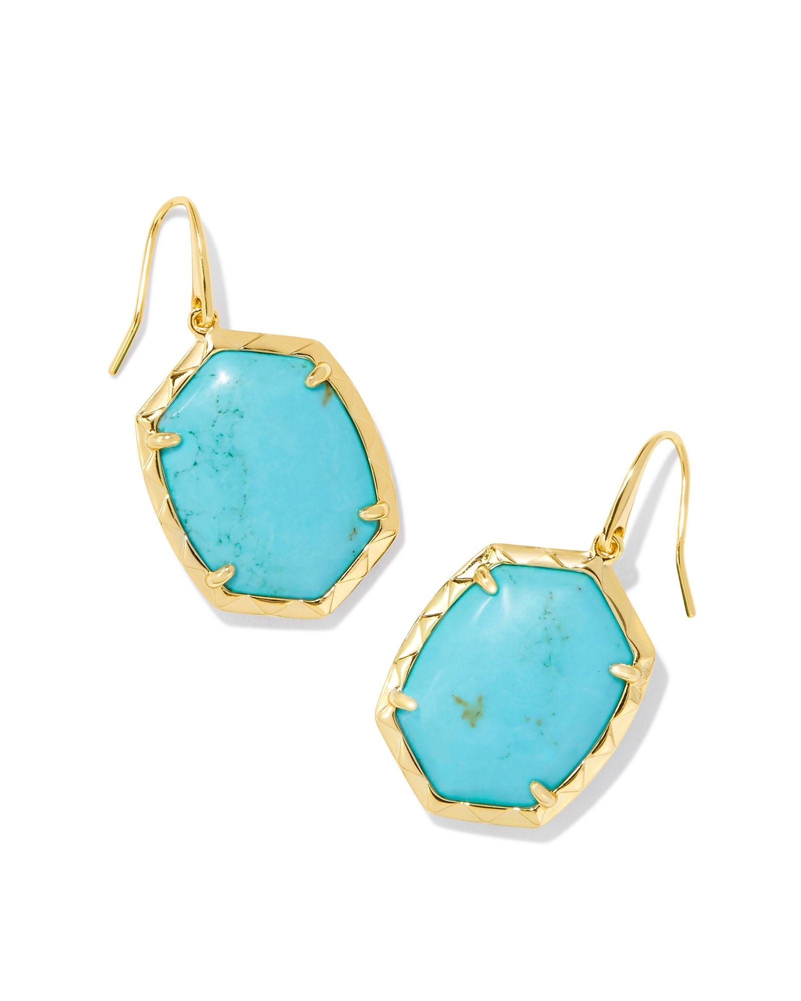 Kendra Scott store Kiera Turquoise in Gold Earrrings