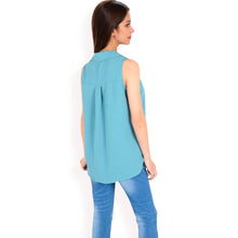 Load image into Gallery viewer, Sleeveless Button Top -White
