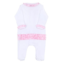 Load image into Gallery viewer, Magnolia Baby Ruffle Footie - Pink Bows