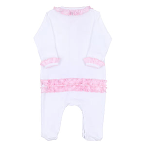 Magnolia Baby Ruffle Footie - Pink Bows