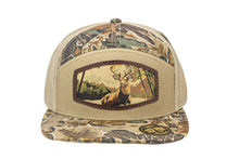 Load image into Gallery viewer, Buck Woven Patch Old School Camo Hat.: OS Harvest Camo