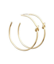 Load image into Gallery viewer, Pierce + Hide Gold Knot Hoop Earrings