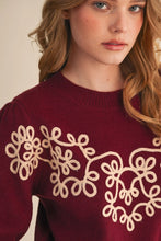 Load image into Gallery viewer, Fall Whimsy Knit Sweater - Burgundy