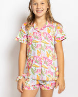 Girl's Summer Bouquet Sleep Shorts Set
