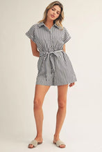 Load image into Gallery viewer, Saturdays Striped Romper - Black