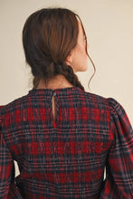 Load image into Gallery viewer, Plaid Tidings Peplum Top - Red