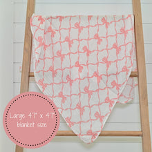 Load image into Gallery viewer, Beautiful Bows Muslin Swaddle Blanket