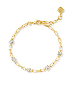 Kendra Scott Lexi Gold Chain Bracelet in White Crystal