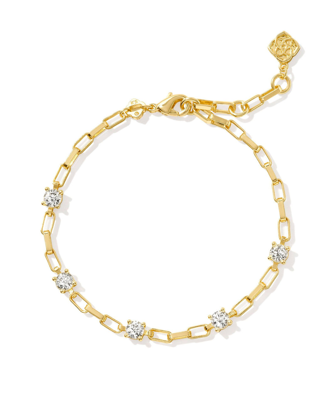 Kendra Scott Lexi Gold Chain Bracelet in White Crystal