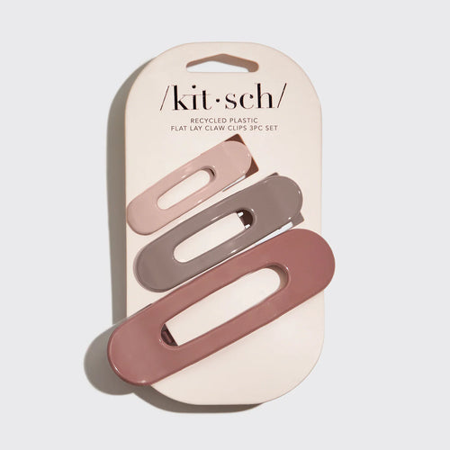 Kitsch Flat Lay Claw Clip 3pc Flat - Ultra Glossy Terracotta