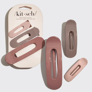 Kitsch Flat Lay Claw Clip 3pc Flat - Ultra Glossy Terracotta