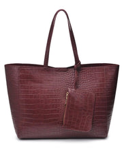 Load image into Gallery viewer, Tiffany Croc Tote Bag - Burgundy
