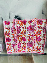 Load image into Gallery viewer, Quilted Floral Large Tote Bag