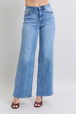 Judy Blue HW Vintage Wash Retro Wide Leg Jean