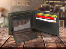 Load image into Gallery viewer, Buck Burnished Leather Bifold Wallet
