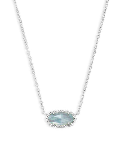 Kendra Scott Elisa Silver Pendant Necklace in Light Blue Illusion