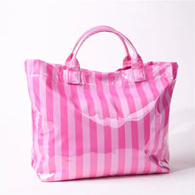 Load image into Gallery viewer, Waterproof Glossy Stripe Tote Bags - Fuchsia &amp; Pink