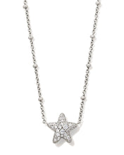 Load image into Gallery viewer, Kendra Scott Jae Silver Star Pave Short Pendant Necklace in White Crystal