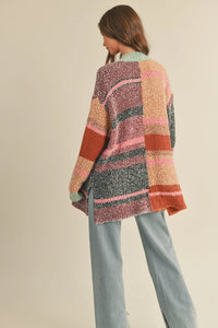 Always A Vibe Color Block Cardigan
