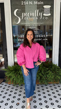 Load image into Gallery viewer, 3/4 Sleeves Button Down Top - Fuchsia