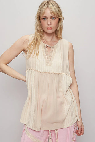 Lizzy Sleeveless Top - Coconut White