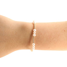 Load image into Gallery viewer, Beaded Blondes: ILY Pearl Bracelet - Standard 6.75"