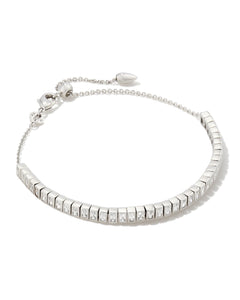 Kendra Scott Gracie Silver Tennis Delicate Chain Bracelet in White Crystal