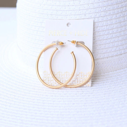 Pierce + Hide Skinny Everyday Gold Hoop Earrings - Large