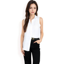 Load image into Gallery viewer, Sleeveless Button Top -White