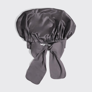 Kitsch Adjustable Oversized Satin Bonnet - Charcoal