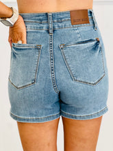 Load image into Gallery viewer, Judy Blue HW Tummy Control Cool Denim Double Waistband Shorts