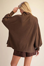 Load image into Gallery viewer, Carley Mock Neck Balloon Sleeve Top - Brown