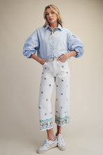 Load image into Gallery viewer, 3/4 Sleeves Button Down Top - Cotton Blue