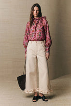 Load image into Gallery viewer, Floral Ruffle Neck Long Sleeve Blouse - Pink