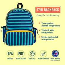 Load image into Gallery viewer, Kid&#39;s 17&quot; Backpack - Blue Stripes