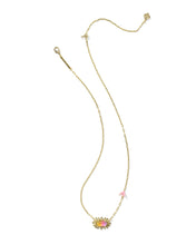 Load image into Gallery viewer, Kendra Scott Elisa Bird Gold Short Pendant Necklace in Sunrise Watercolor Illusion