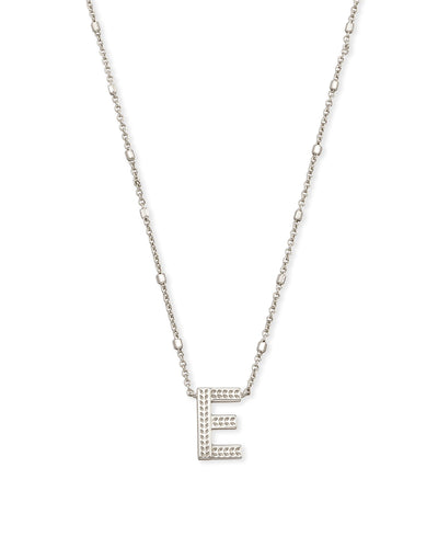 Letter E Pendant Necklace in Silver by Kendra Scott